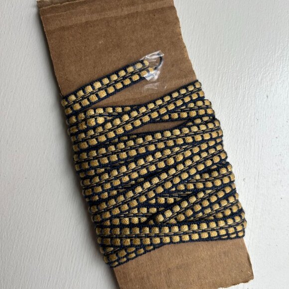 3+ Yards Ornate Bi Color Ribbon Trim Craft Lace Sewing Blue & Yellow - Picture 1 of 5